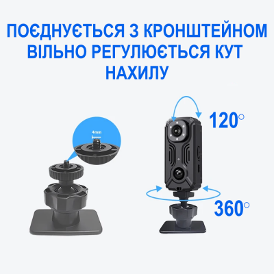 Wifi міні камера відеоспостереження MD37 з датчиком руху та нічною зйомкою, боді камера з додатком iOS /Android, 2К