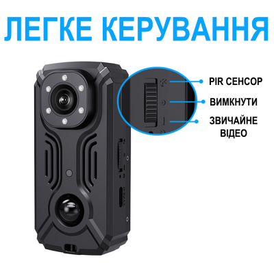Wifi міні камера відеоспостереження MD37 з датчиком руху та нічною зйомкою, боді камера з додатком iOS /Android, 2К