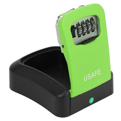 Антивандальний зовнішній міні сейф для ключів uSafe KS-03, з кодовим замком, настінний, Зелений