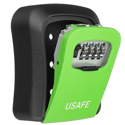Антивандальний зовнішній міні сейф для ключів uSafe KS-03, з кодовим замком, настінний, Зелений
