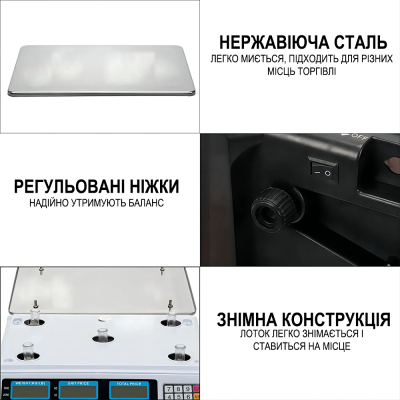Електронні торгівельні ваги до 30 кг Digital Lion ACS-A9, торгові ваги для торгівлі з точністю до 5г, white