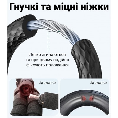 Гнучкий штатив восьминіг з тримачем для смартфона та гвинтом для камери Andoer TR-03f, прогумований настільний трипод, 28 см, Чорний