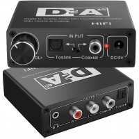 Конвертер звукового сигналу Addap DAC-02, ЦАП-перетворювач аудіо з Toslink (SPDIF) та коаксіального на RCA + mini Jack + SPDIF + коаксіал