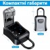 Підвісний металевий міні сейф для ключів uSafe KS-05, з гачком і паролем, Сірий
