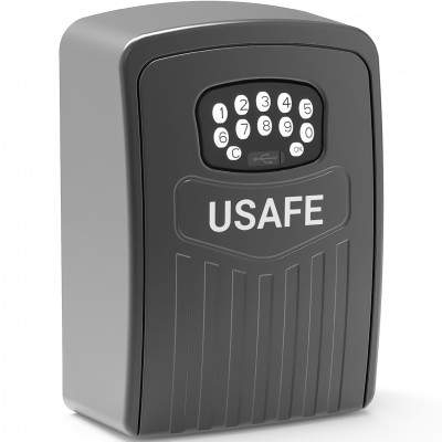Електронний міні сейф для ключів uSafe KS-10 з кодовим замком та керуванням зі смартфона через Bluetooth, Чорний