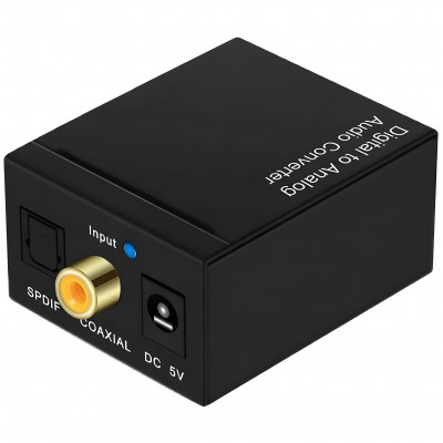 Цифро-аналоговий перетворювач аудіо Addap DAC-03, ЦАП з Toslink (SPDIF) та Коаксіалу на RCA + mini Jack