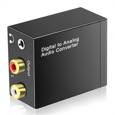 Цифро-аналоговий перетворювач аудіо Addap DAC-03, ЦАП з Toslink (SPDIF) та Коаксіалу на RCA + mini Jack