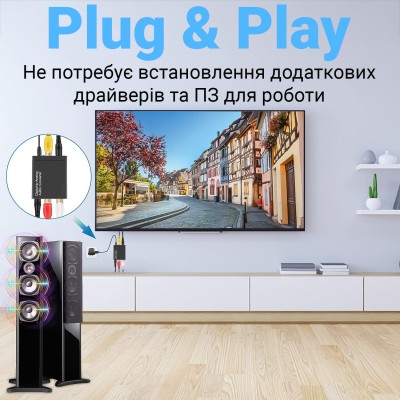 Цифро-аналоговий перетворювач аудіо Addap DAC-03, ЦАП з Toslink (SPDIF) та Коаксіалу на RCA + mini Jack