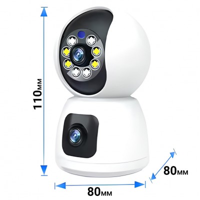 Поворотна WiFi камера відеоспостереження, відеоняня uSafe IC-01DL-PTZ, з датчиком руху та нічною підсвіткою, 4 МП