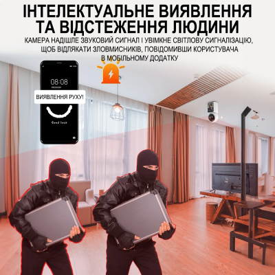 Поворотна PTZ Wi-Fi камера відеоспостереження - відеоняня з відеодзвінком на смартфон Digital Lion W31, з датчиком руху та нічною підсвіткою