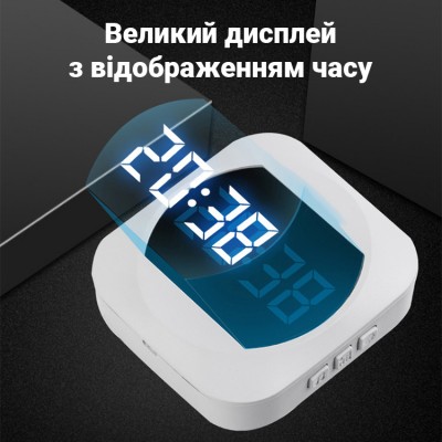 Бездротовий дверний дзвінок з годинником Digital Lion WDB-07C, до 150 м, Білий