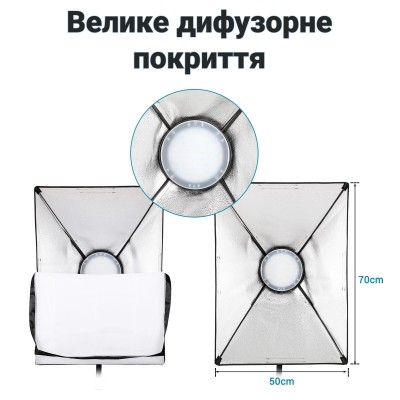 Комплект з 2-х світлодіодних софтбоксів Andoer SBK-02-2, професійний набір постійного світла, 45W