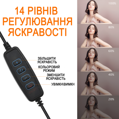 Світлодіодний комплект освітлення Andoer VLK-03 з настільним кріпленням | Постійне відеосвітло з кольоровими фільтрами