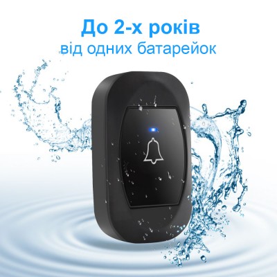 Бездротовий дверний дзвінок з годинником Digital Lion WDB-07C, до 150 м, Чорний