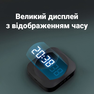 Бездротовий дверний дзвінок з годинником Digital Lion WDB-07C, до 150 м, Чорний