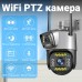 Подвійна поворотна вулична WiFi камера відеоспостереження uSafe OC-04DL-PTZ, з 2 об'єктивами, 4 МП, 1080P