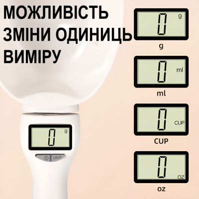 Електронна кухонна мірна ложка з вагами UChef DSS-02 для кухні, для зважування зерен, круп, дитячого харчування, корму для тварин