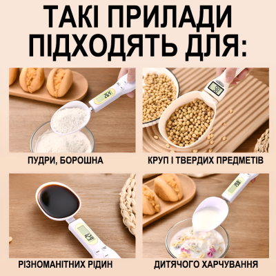 Електронна кухонна мірна ложка з вагами UChef DSS-02 для кухні, для зважування зерен, круп, дитячого харчування, корму для тварин