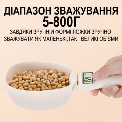 Електронна кухонна мірна ложка з вагами UChef DSS-02 для кухні, для зважування зерен, круп, дитячого харчування, корму для тварин