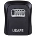 Антивандальний зовнішній міні сейф для ключів uSafe KS-03, з кодовим замком, настінний, Чорний