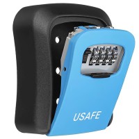 Антивандальний зовнішній міні сейф для ключів uSafe KS-03, з кодовим замком, настінний, Синій