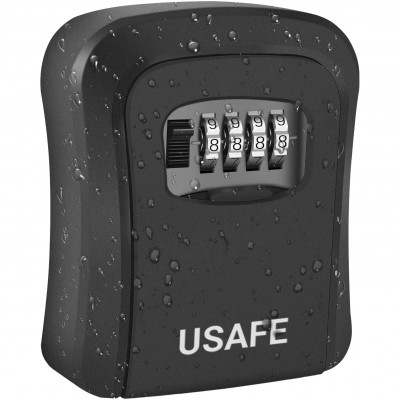 Зовнішній міні сейф для ключів uSafe KS-03p, з кодовим замком, настінний, пластиковий, Чорний