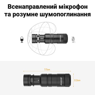 Алюмінієвий риг - клітка для смартфона з LED лампами і мікрофоном Andoer PVK-02 | Набір для блогера 3 в 1