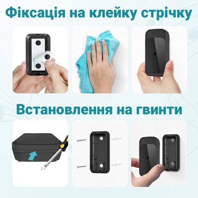 Вологозахисний сенсорний бездротовий дверний дзвінок Digital Lion WDB-03, 58 мелодій, до 300 м, Чорний