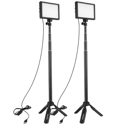 Комплект освітлення з 2-х світлодіодних LED панелей зі штативами Andoer VLK-04 | Набір постійного світла для відео