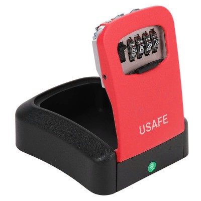 Антивандальний зовнішній міні сейф для ключів uSafe KS-03, з кодовим замком, настінний, Червоний