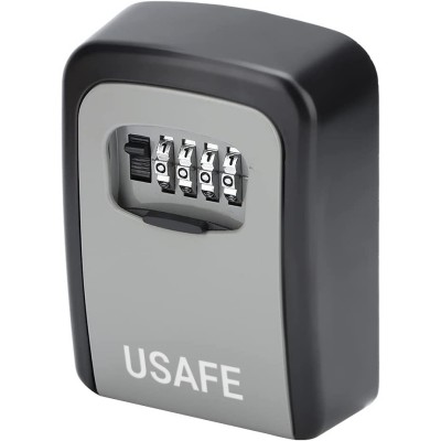 Антивандальний зовнішній міні сейф для ключів uSafe KS-04, з кодовим замком, настінний, Сірий