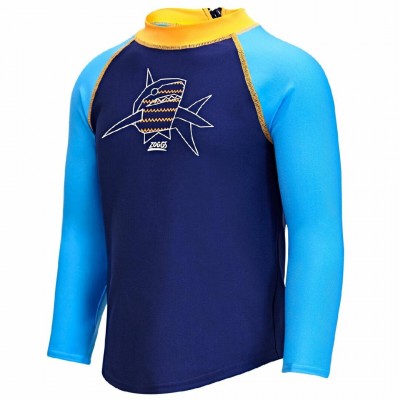 Лонгслів дитячий Zoggs Paper Shark Zip Sun Top UPF 50+ синій 1 рік 3327