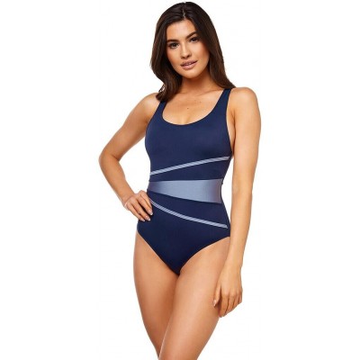 Купальник закрытый для женщин Aqua Speed STELLA LADY 8666 черный, голубой Жен 42 (XL) 1457