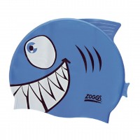Шапочка для плавання дитяча Zoggs Character Silicone Cap акула синя 3505