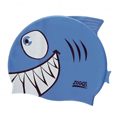 Шапочка для плавання дитяча Zoggs Character Silicone Cap акула синя 3505