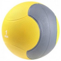 Медбол LiveUp MEDICINE BALL, 1кг-216мм, жовтий/сірий 647