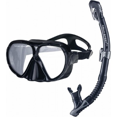 Набор маска и трубка Aqua Speed ​​VANUA + BORNEO(MESH BAG) 8235 черный Уни OSFM 1322