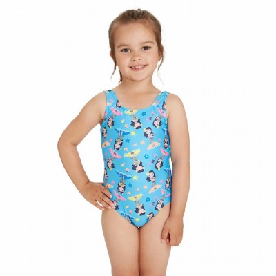 Купальник для бассейна Zoggs Hula Girl Scoopback голубой детский 5 лет 3278