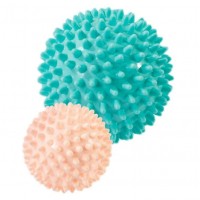 Набор массажных мячиков 2 шт LiveUp MASSAGE BALL, 7 и 9см, бирюзовый/персиковый 671