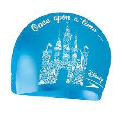 Шапка для плавания Speedo SLOGAN PRT CAP JU голубой, белый детский OSFM 3122