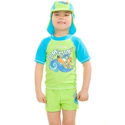 Топ солнцезащитный для парней Aqua Speed ​​SURF-CLUB T-SHIRT 2032 зеленый, голубой дит 128см 1830