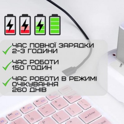 Бездротовий комплект клавіатура та миша Bluetooth + 2.4 ГГц, українська розкладка