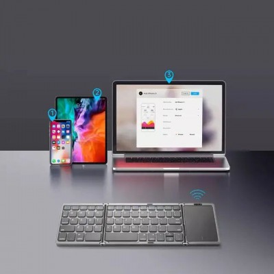 Бездротова складна Bluetooth-клавіатура з тачпадом для Android, Windows, iOS, RU/English