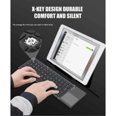 Бездротова складна Bluetooth-клавіатура з тачпадом для Android, Windows, iOS, RU/English